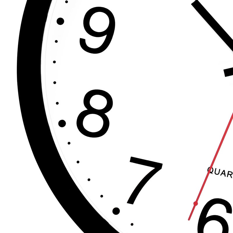 Foxtop Black Wall Clock Silent Non-Ticking 12 Inch Quartz Battery Operated Round Analog Wall Clock for Classroom School Office Living Room Bedroom Home - Image 5